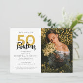 50歳でとっても素敵！50歳の誕生日記念写真パーティー 招待状 (スタンド正面)