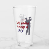 50歳でゴルフ懸命を打つ タンブラーグラス (正面)