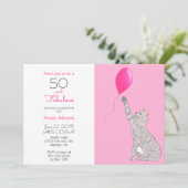 50歳でファビュラスなお誕生日招待状 招待状 (スタンド正面)