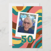 50歳でファビュラスなレトロスタイルの誕生日パーティー 招待状 (裏面)