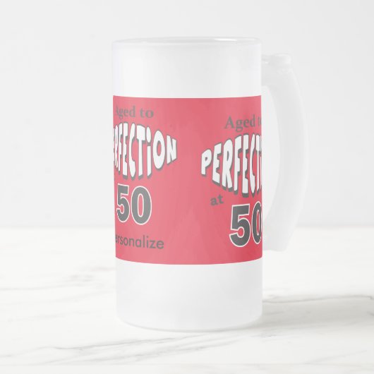 50歳で完全熟成 | 50誕生日 フロストグラスビールジョッキ (正面右)