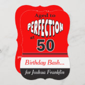 50歳で完成 | 50誕生日 招待状 (正面/裏面)