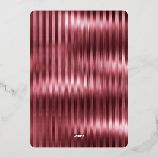 50歳で素敵なゴールドと赤のストライプの誕生日 箔招待状 (裏面)