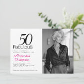 50歳で素敵なピンクの50歳誕生日パーティー 招待状 (スタンド正面)