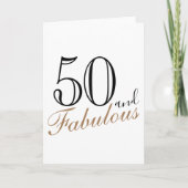 50歳で素敵なモダンスクリプト 50歳の誕生日 カード (正面)