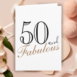 50歳で素敵なモダンスクリプト 50歳の誕生日 カード