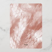 50歳で素敵なローズゴールドのヘビ動物の誕生日 箔招待状 (裏面)