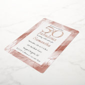 50歳で素敵なローズゴールドのヘビ動物の誕生日 箔招待状 (回転した状態)