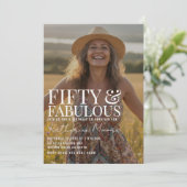 50歳で素敵な写真パーティー 50歳の誕生日パーティー 招待状 (スタンド正面)