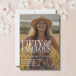50歳で素敵な写真パーティー 50歳の誕生日パーティー 招待状