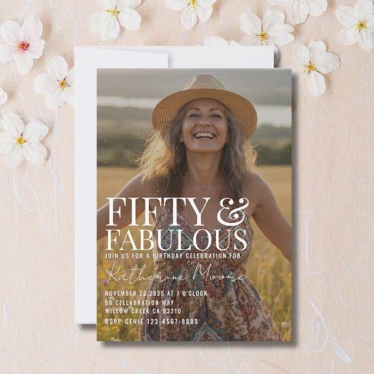 50歳で素敵な写真パーティー 50歳の誕生日パーティー 招待状