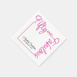 50歳で素敵な写真 50歳の誕生日パーティーポスター スタンダードカクテルナプキン