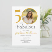 50歳で素敵な写真 50歳の誕生日パーティー 招待状 (スタンド正面)