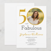 50歳で素敵な写真 50歳の誕生日パーティー 招待状 (正面/裏面)
