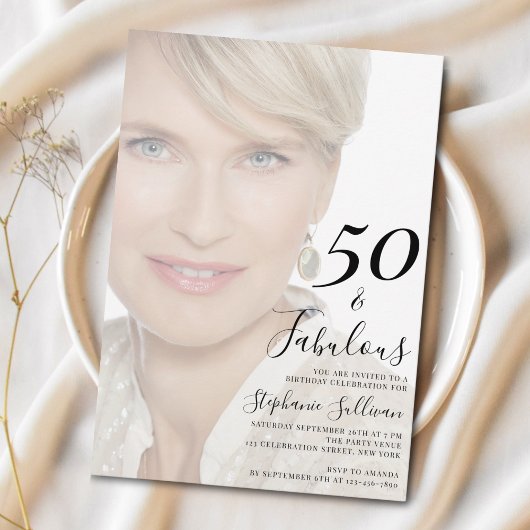 50歳で素敵な写真 50歳の誕生日パーティー 招待状