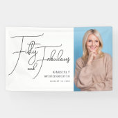 50歳で素敵な写真 50歳の誕生日パーティー 横断幕 (横)