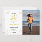 50歳で素敵な誕生日招待状 アートデコスタイル 招待状 (正面)