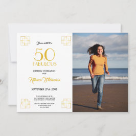 50歳で素敵な誕生日招待状 アートデコスタイル 招待状