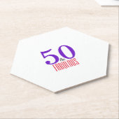 50歳で素敵な誕生日 ペーパーコースター (アングル)