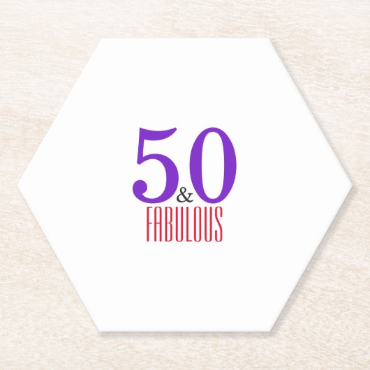 50歳で素敵な誕生日 ペーパーコースター (正面)