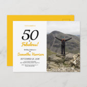 50歳で素敵な50歳の誕生日パーティー招待状 ポストカード (正面/裏面)