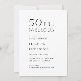 50歳で素敵な50歳の誕生日パーティー 招待状