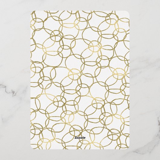 50歳で素敵に輝く ゴールドとホワイトのサークルパーティー 箔招待状 (裏面)