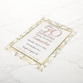 50歳で素敵に輝く ゴールドとホワイトのサークルパーティー 箔招待状 (回転した状態)