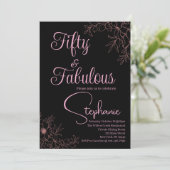 50歳で素敵に | 50歳の誕生日パーティー ブラックピンク 招待状 (スタンド正面)