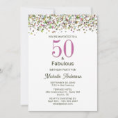 "50歳で素敵に" 50歳の誕生日パーティー 招待状 (正面)