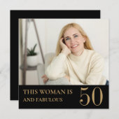 50歳で素晴らしい写真モダンの誕生日 招待状 (正面/裏面)