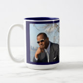 50歳で50歳の金ゴールドタイポグラフィ50歳 ツートーンマグカップ (左)