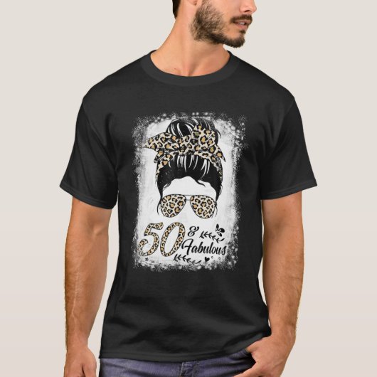50歳とっても素敵なミッシーBun Leopard 50誕生 Tシャツ (正面)