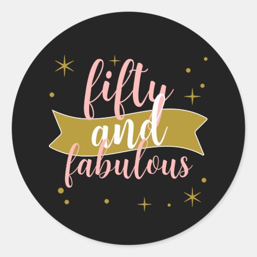 50歳とゴージャス ブラックゴールド ブラッシュピンク ラウンドシール (正面)