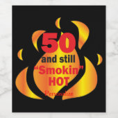 50歳と今も暑い | 50誕生日 ワインラベル (シングルラベル)