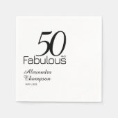 50歳と素敵な名前の日付 50歳の誕生日パーティー スタンダードカクテルナプキン (正面)