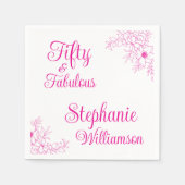 50歳と素敵な現代的な50歳の誕生日パーティー スタンダードカクテルナプキン (正面)