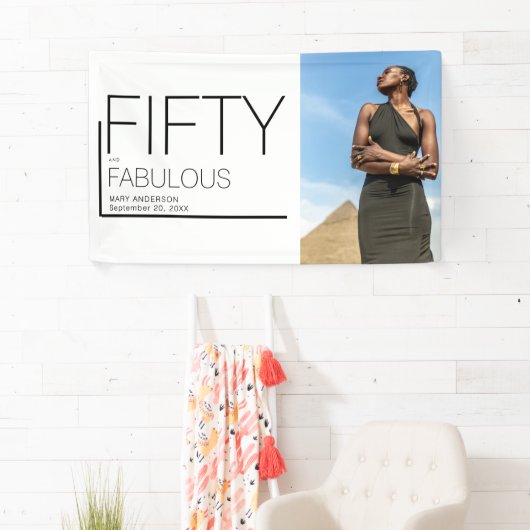 50歳と素晴はっきりしたらしい写真50歳の誕生日パーティー 横断幕 (インサイチュ)