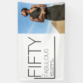 50歳と素晴はっきりしたらしい写真50歳の誕生日パーティー 横断幕 (縦)