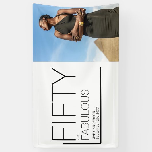 50歳と素晴はっきりしたらしい写真50歳の誕生日パーティー 横断幕 (縦)