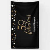 50歳と素晴らしいゴールデンバースデー金ゴールド紙吹雪 横断幕 (縦)