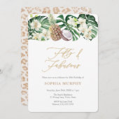 50歳と素晴らしいジャングル50歳の誕生日パーティー 招待状 (正面/裏面)