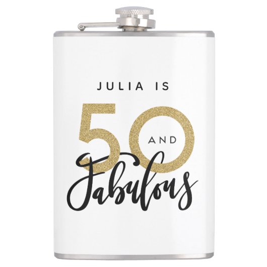 50歳と素晴らしいスタイリッシュ誕生日  フラスク (正面)