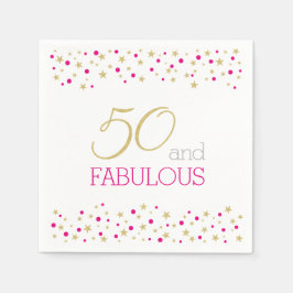 50歳と素晴らしいスター50歳縁どの誕生日パーティー スタンダードカクテルナプキン