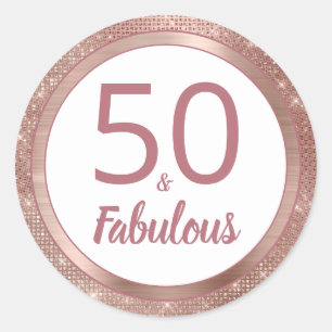 50歳と素晴らしいバラ金ゴールドグラム50歳の誕生日パーティー ラウンドシール