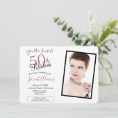 50歳と素晴らしいバラ金ゴールド50歳の誕生日パーティーの写真 招待状 (スタンド正面)