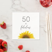 50歳と素晴らしいヒマワリの誕生日パーティー スタンダードカクテルナプキン (インサイチュ)