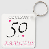 50歳と素晴らしいピンクのハート50歳の誕生日 キーホルダー (裏面)