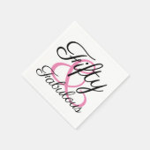 50歳と素晴らしいピンクブラック50th誕生日パーティー スタンダードカクテルナプキン (角)