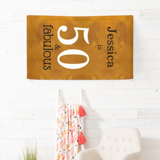 50歳と素晴らしいフェイク金ゴールド50歳のシンプル誕生日パーティー 横断幕 (インサイチュ)